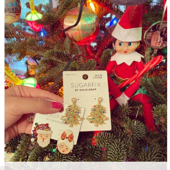 Sugarfix by Baublebar Christmas Holiday Tree Earrings NWT - Picture 5 of 5